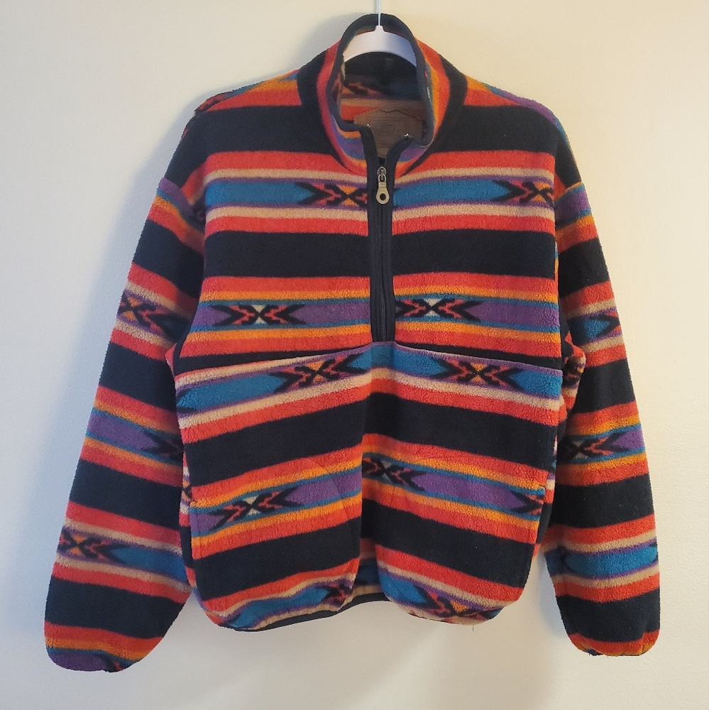 Men's Woolrich Vintage 90s Aztec 1/4 Zip Sweater Size Small
